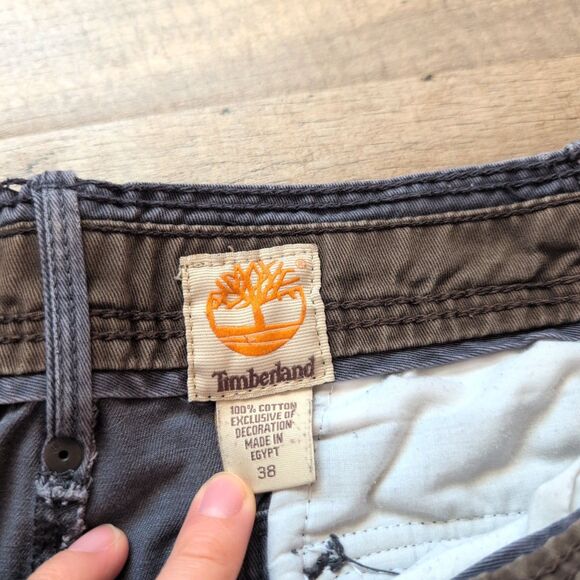 Timberland Shorts Mens Adult 38 Blue Cargo Pockets Outdoors Logo - Picture 3 of 7